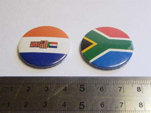 Pair of Flag Buttons - Old & New SA Flags - as per photo