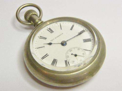 Pan-America Railroad Pocket Watch - working but time sets only to one side - as per photo