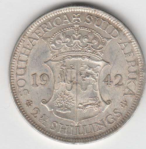 SAU Silver 1942 Half Crown EF with Cracked die - as per photo