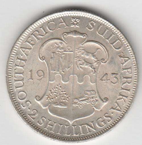 SAU UNC 1943 Two Shillings UNC - Some bag marks - as per photo