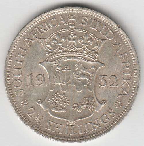 SAU Silver 1932 Half Crown AU - as per photo