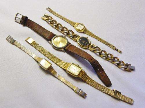 Lot of 5 Vintage ladies Quartz watches - working - as per photo