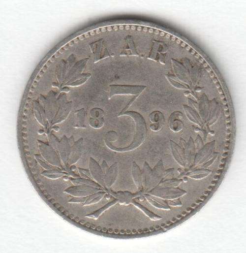 ZAR Silver 1896 Tickey Paul Krufer - as per photo