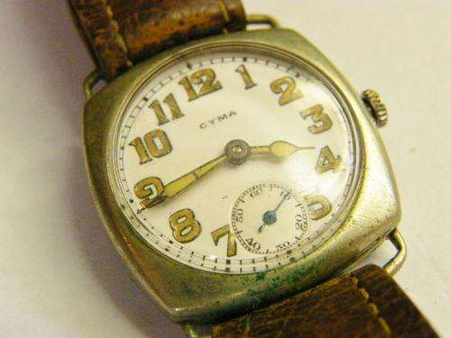 Antique CYMA mens manual wind watch - runs & stops - as per photo
