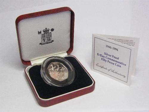 Great Britain 1944-1994 Silver Proof 50 pence - D-day  Commemoration - as per photo