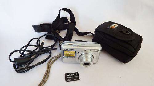 Sony Cybershot 10.1 megapixel digital camera with 2GB Sandisk SD card - with pouch - as per photo