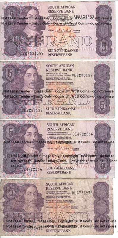 Lot of 20 old CL Stals R5 banknotes - as per photo
