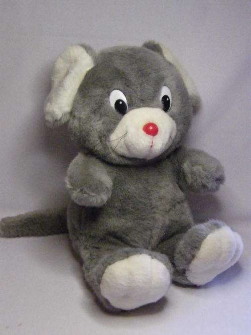 Vintage Grey mouse soft toy - size 28cm x 40cm - as per photo