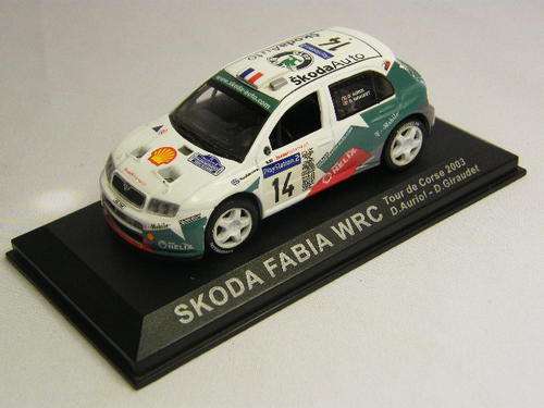 Skoda Fabia WRC Tour de Corse 2003 model rally car - wheel repaired -@ CRAZY R1 start
