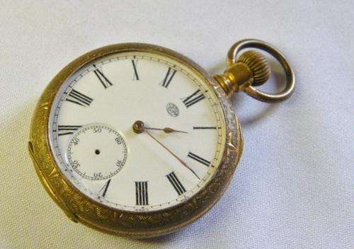 Cyprus GT gold plated pocket watch - working - glass chipped and needs second hand - as per photo