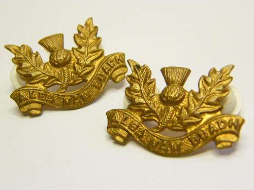 Pair of Transvaal Scottish collar badges - as per photo