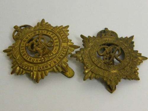 Lot of 2 different royal army service corps cap badges - as per photo