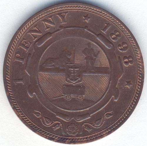 1898 ZAR Kruger penny with mint lustre - obverse cellotape mark - as per photo