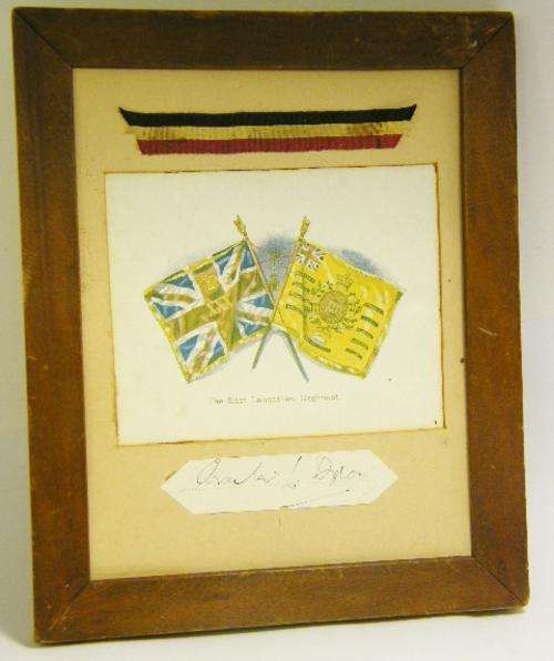 The East Lancashire Regiment picture with signature of Charles L. Taylor - as per photo