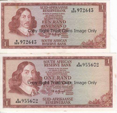 TW de Jongh - large & small R1 notes - both very decent - as per photo
