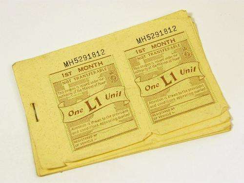 Fuel coupon booklet used in the Yom Kippur war in 1973 - as per photo