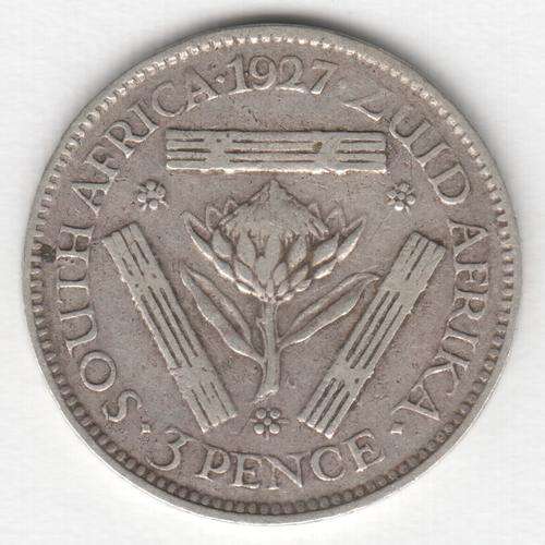 1927 SA Union 3d tickey @ crazy R1 start - as per photo