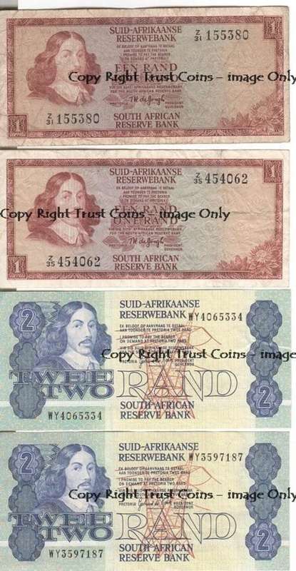 Lot of 4 old SA replacement notes - as per photo