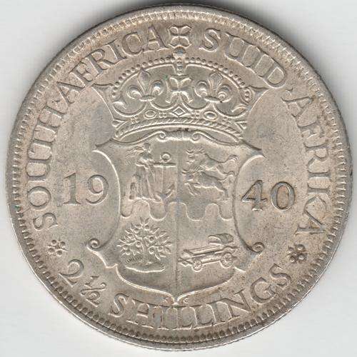 1940 SA Union 2 1/2 shillings half crown - as per photo