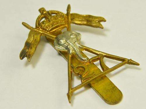 British 24th Lancers cap badge with slide - as per photo