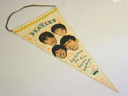 Original early 1960`s Beatles advertising triangular flag - as per photo