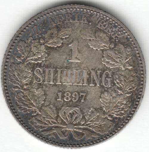 1897 ZAR Kruger 1 shilling XF - as per photo