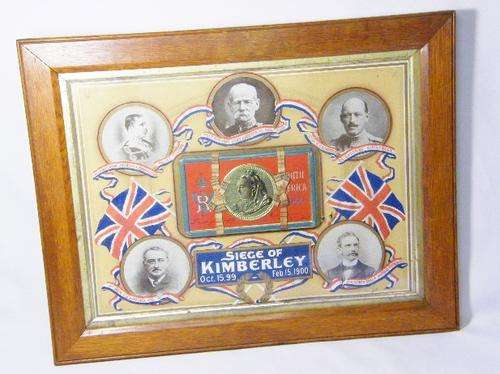 Siege of Kimberley framed plaque with original Christmas tin (still sealed)