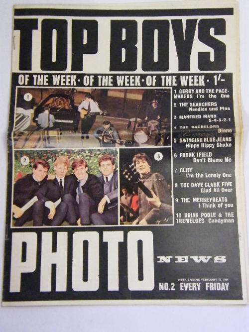 Top Boys of the week photo news magazine - Feb 15 1964 - including Beatles in the USA - as per photo