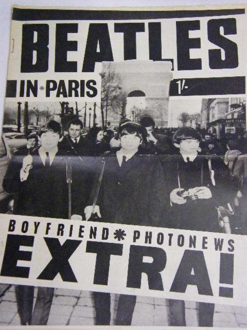 Beatles in Paris Boyfriend Magazine photo news extra - original - as per photo
