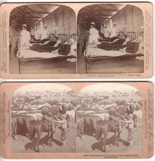 Keystone View Company & Underwood & Underwood Boer War Stereoscope pictures - as per photo