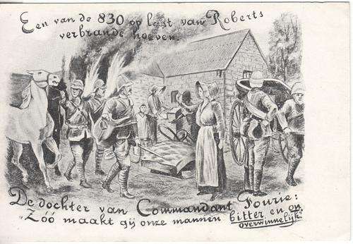 Postal History - Unused Scorched Earth Policy Boer War postcard - Commandant Fourie's daughter