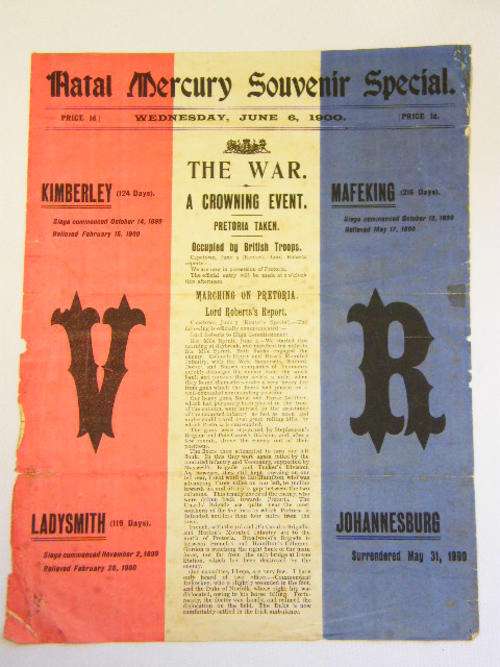 Natal Mercury Souvenir special 6 June 1900 - Pro English propaganda after occupation of Pretoria