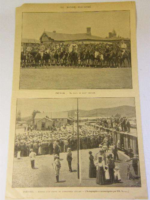 Boer War - Extract from book Le Monde Illustre - British POW`s destined for the Race Course Camp