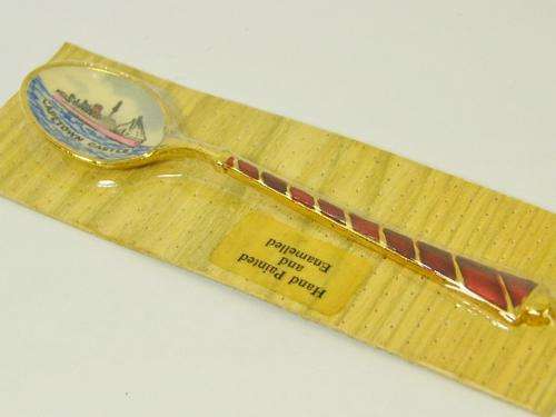 Union Castle line CapeTown castle hand painted and enamelled coffee spoon - sealed - as per photo