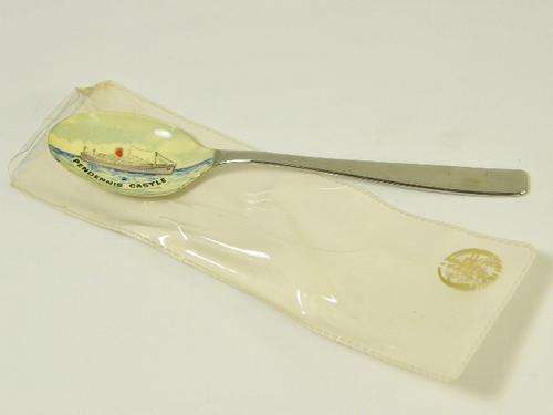 Union Castle line Pendennis castle souvenir enamelled spoon - as per photo
