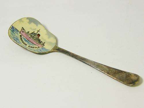 Union Castle Windsor castle enamelled jam spoon - as per photo