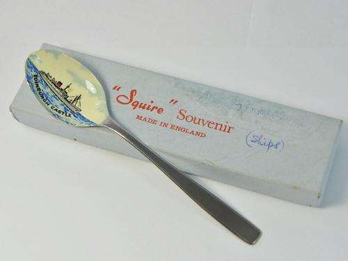 Union Castle Line Edinburgh castle enamelled teaspoon - as per photo