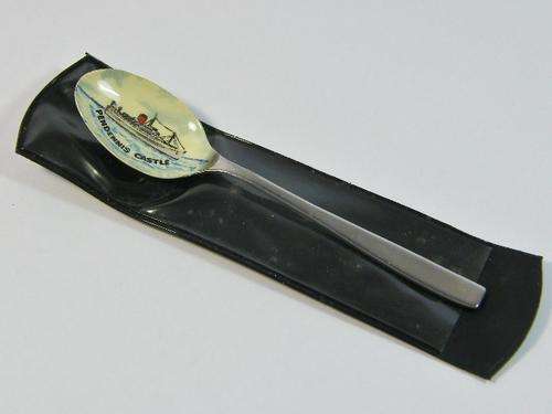 Union Castle line Pendennis castle souvenir enamelled spoon - as per photo