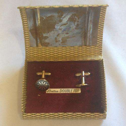 Pair of dartboard cufflinks - Stratton  Double Tap - in original box