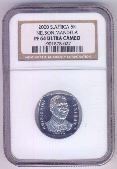 2000 RSA Mandela R5 Graded PF 64 UltraCameo by NGC