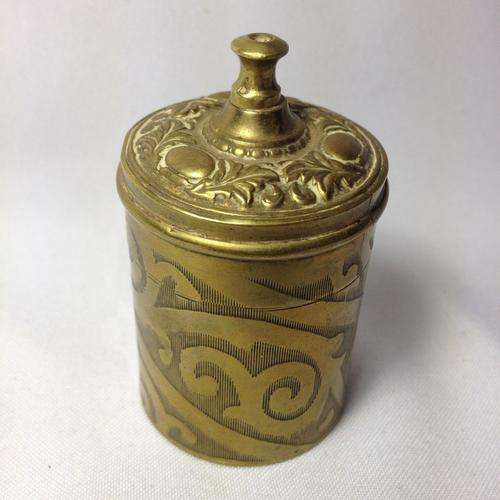 Antique brass match case for VESTA Lights - excellent condition