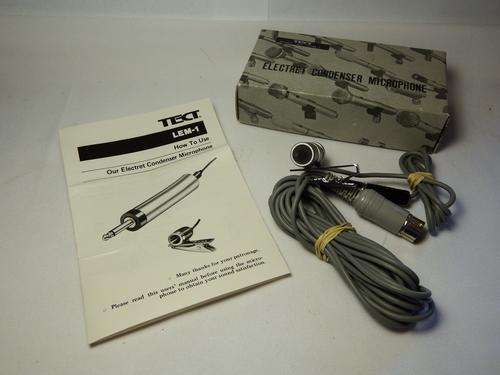 Vintage Electret Condenser microphone with shielded cable in original box