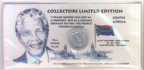 Collectors limited edition Mandela Inauguration R5 coin with card