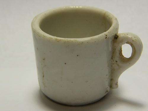 Antique miniature doll house porcelain coffee cup - fine age crack - as per photo