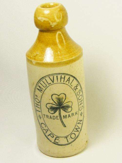 THO's Mulvihal and sons Cape Town ginger beer stoneware bottle - as per photo