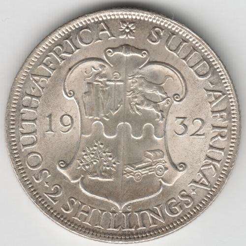1932 SA Union 2 shilling - UNC with slight bag marks - as per photo