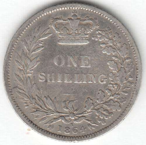 1864 Great Britain Victoria shilling - die no 3 - @ Crazy R1 start