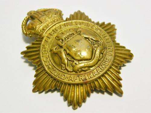 SA Police brass helmet plate - Z type - worn 1926 to 1931 - one lug - as per photo