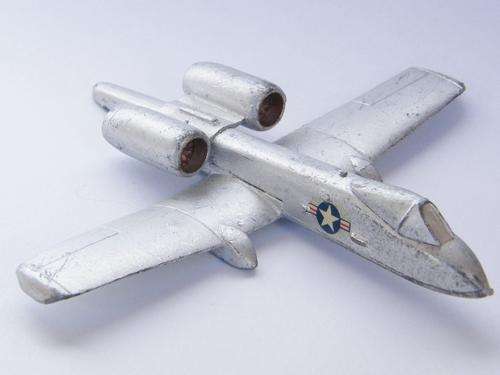 Vintage lead plane with Air Force insignia - tail missing - as per photo