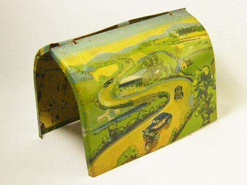 Vintage tin plate tunnel - to be used on train or city layouts - as per photo